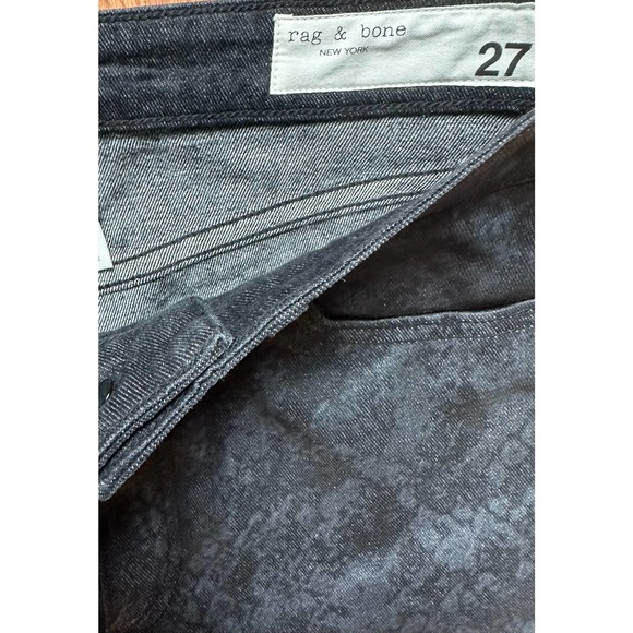 NEW RAG & BONE Sz27 NINA HIGH-RISE COATED SNAKEFOIL ANKLE STRETCH JEANS - Picture 6 of 11